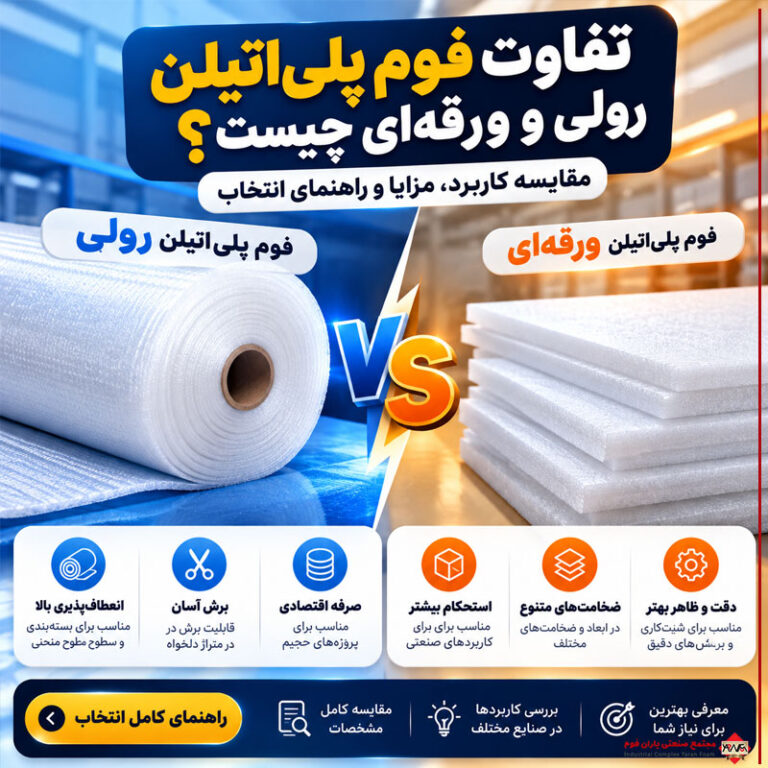 تفاوت فوم پلیاتیلن رولی و ورقهای