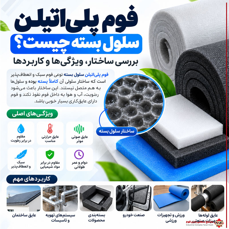 فوم پلی‌اتیلن سلول بسته چیست؟ بررسی ساختار، ویژگی‌ها و کاربردها